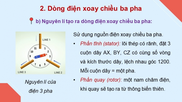 Giáo án điện tử Công nghệ 12 Điện - Điện tử Kết nối Bài 3: Mạch điện xoay chiều ba pha