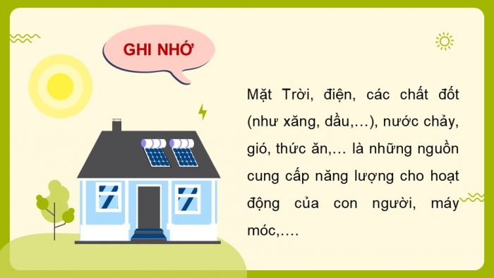 Giáo án điện tử Khoa học 5 cánh diều Bài 5: Năng lượng và năng lượng chất đốt