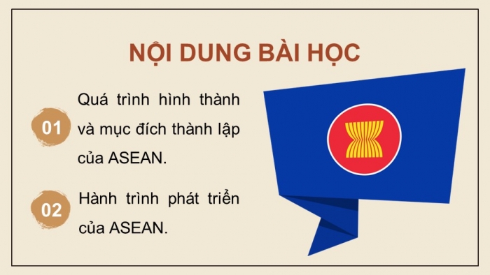 Giáo án điện tử Lịch sử 12 kết nối Bài 4: Sự ra đời và phát triển của Hiệp hội các quốc gia Đông Nam Á (ASEAN)