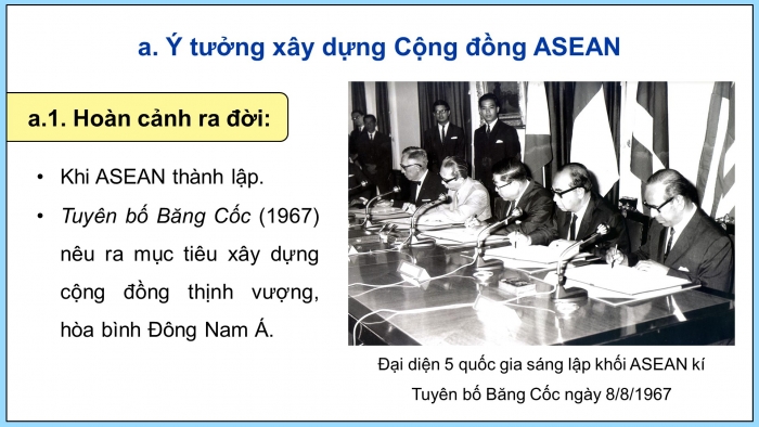 Giáo án điện tử Lịch sử 12 kết nối Bài 5: Cộng đồng ASEAN Từ ý tưởng đến hiện thực