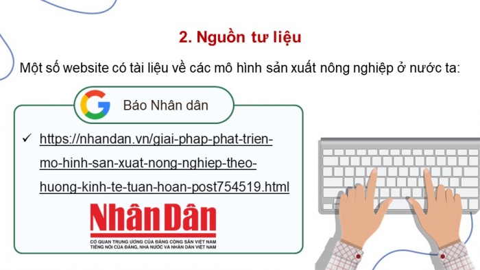 Giáo án điện tử Địa lí 9 cánh diều Bài 5: Thực hành Viết báo cáo ngắn về mô hình sản xuất nông nghiệp