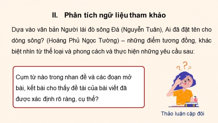 Giáo án điện tử Ngữ văn 12 chân trời Bài 3: Viết bài văn nghị luận so sánh, đánh giá hai tác phẩm truyện/ kí hoặc kịch