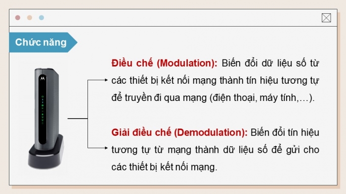 Giáo án điện tử Tin học ứng dụng 12 chân trời Bài B1: Thiết bị và giao thức mạng