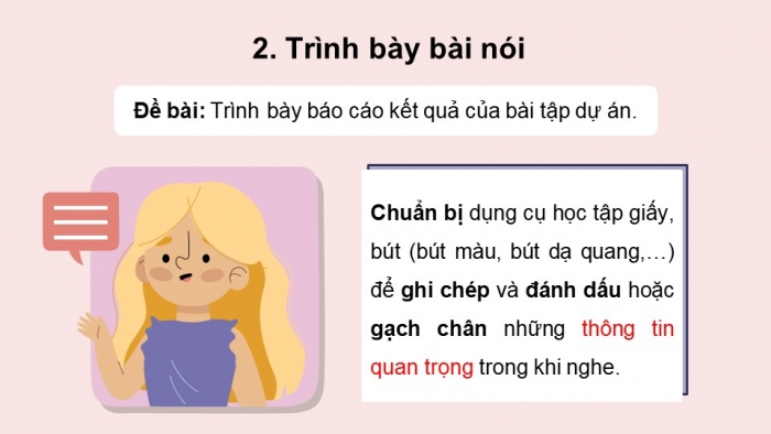 Giáo án điện tử Ngữ văn 12 cánh diều Bài 2: Trình bày báo cáo kết quả của bài tập dự án