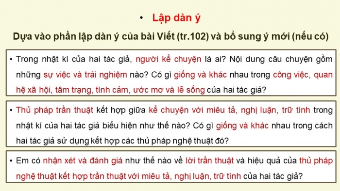 Giáo án điện tử Ngữ văn 12 cánh diều Bài 3: Trình bày về so sánh, đánh giá hai tác phẩm kí