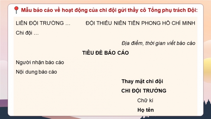 Giáo án điện tử Tiếng Việt 5 kết nối Bài 7: Viết báo cáo công việc