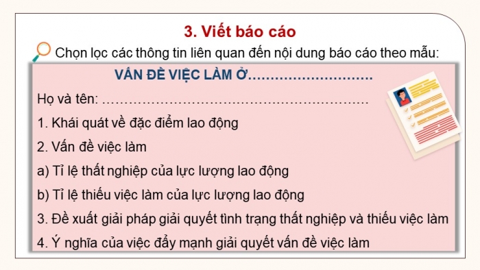 Giáo án điện tử Địa lí 9 cánh diều Bài 3: Thực hành Phân tích vấn đề việc làm ở địa phương và nhận xét sự phân hóa thu nhập theo vùng