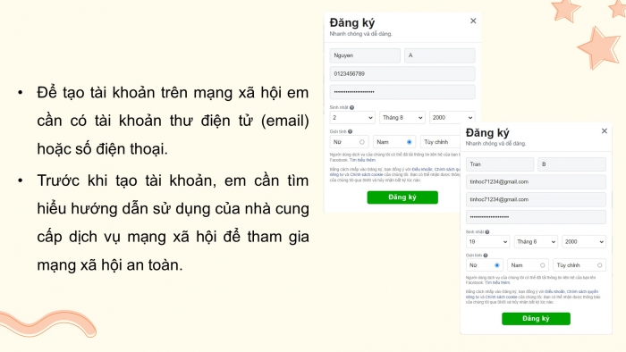 Giáo án điện tử bài 2: Thực hành sử dụng mạng xã hội