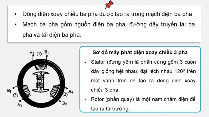 Giáo án điện tử Công nghệ 12 Điện - Điện tử Cánh diều Bài 3: Mạch điện xoay chiều ba pha