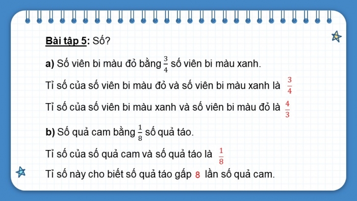 Giáo án PPT dạy thêm Toán 5 Chân trời bài 5: Tỉ số