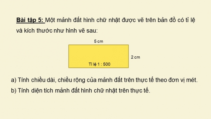 Giáo án PPT dạy thêm Toán 5 Chân trời bài 15: Tỉ lệ bản đồ