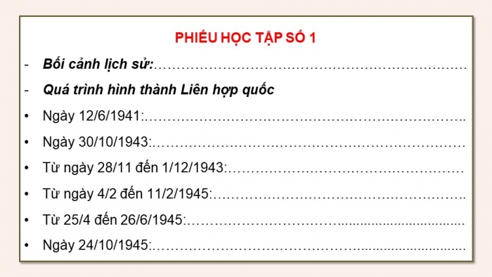 Giáo án điện tử Lịch sử 12 cánh diều Bài 1: Liên hợp quốc