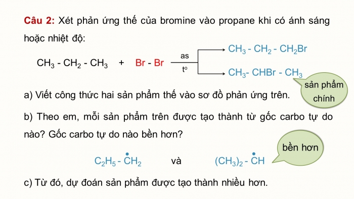 Giáo án điện tử chuyên đề hóa học 12 kết nối bài 2: Cơ chế phản ứng thế