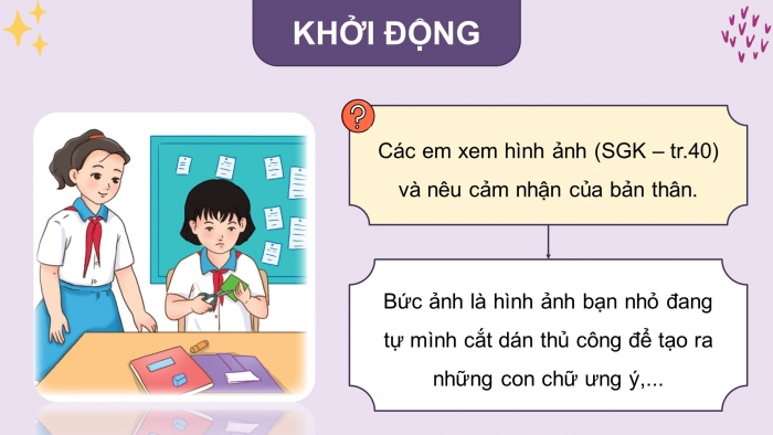 Giáo án điện tử Tiếng Việt 5 cánh diều Bài 3: Làm thủ công