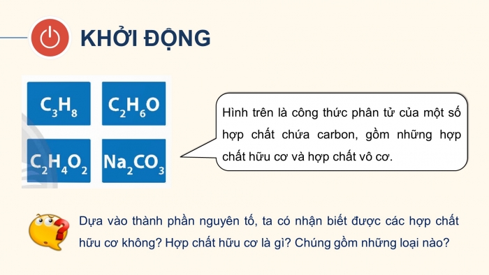 Giáo án điện tử KHTN 9 chân trời - Phân môn Hoá học Bài 20: Giới thiệu về hợp chất hữu cơ