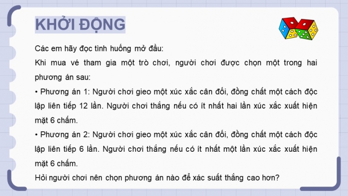 Giáo án điện tử chuyên đề toán 12 kết nối bài 2: Biến ngẫu nhiên có phân số nhị thức và áp dụng