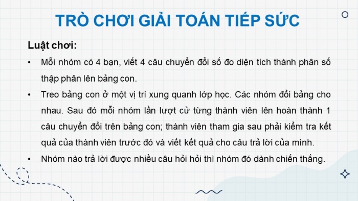 Giáo án PPT dạy thêm Toán 5 Chân trời bài 26: Viết các số đo diện tích dưới dạng số thập phân