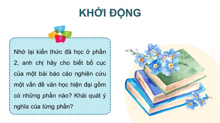 Giáo án điện tử chuyên đề ngữ văn 12 kết nối CĐ 1 phần 3: Thuyết trình về kết quả của báo cáo nghiên cứu