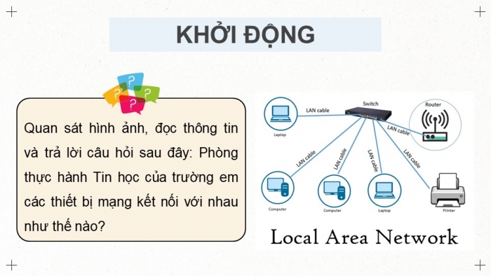 Giáo án điện tử Khoa học máy tính 12 chân trời Bài B6: Thiết kế mạng nội bộ