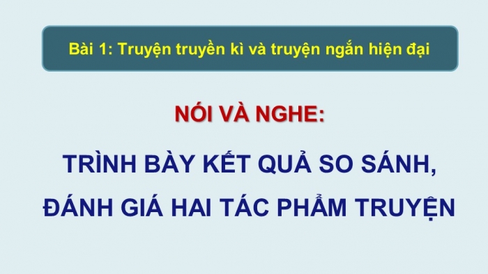 Giáo án điện tử Ngữ văn 12 cánh diều Bài 1: Trình bày về so sánh, đánh giá hai tác phẩm truyện