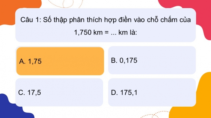 Giáo án PPT dạy thêm Toán 5 Chân trời bài 20: Số thập phân bằng nhau