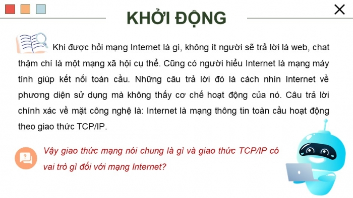 Giáo án điện tử Tin học ứng dụng 12 kết nối Bài 4: Giao thức mạng