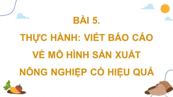 Giáo án điện tử Địa lí 9 cánh diều Bài 5: Thực hành Viết báo cáo ngắn về mô hình sản xuất nông nghiệp