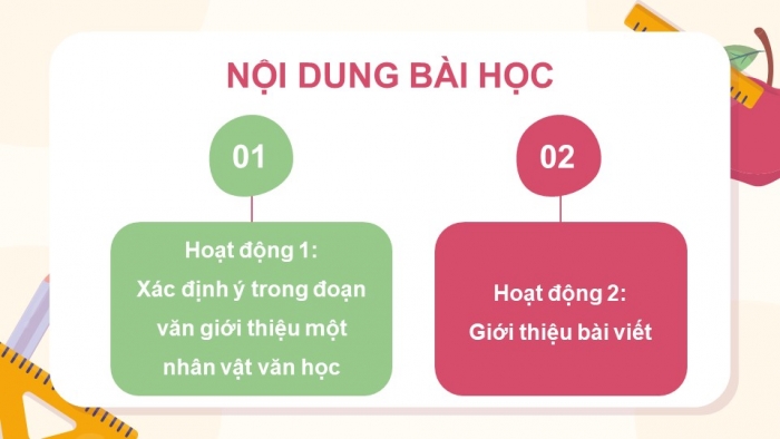 Giáo án điện tử Tiếng Việt 5 cánh diều Bài 1: Luyện tập viết đoạn văn giới thiệu một nhân vật văn học (Tìm ý, sắp xếp ý)