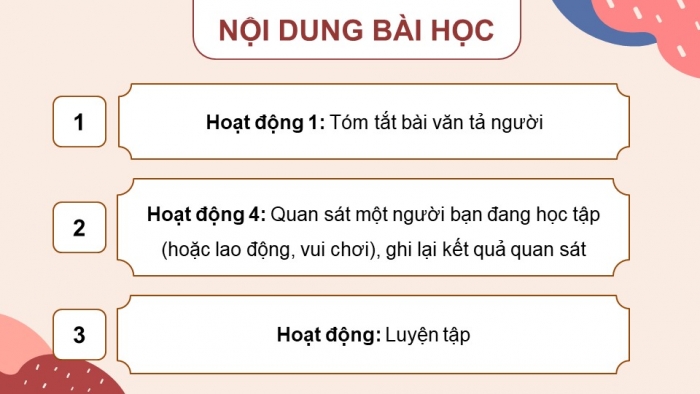 Giáo án điện tử Tiếng Việt 5 cánh diều Bài 2: Luyện tập tả người (Quan sát)