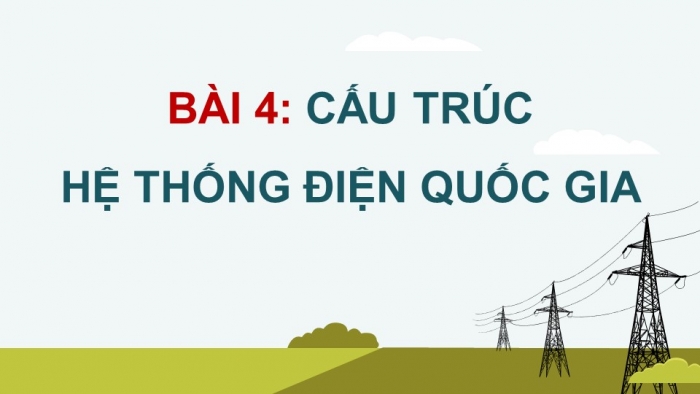 Giáo án điện tử Công nghệ 12 Điện - Điện tử Cánh diều Bài 4: Cấu trúc hệ thống điện quốc gia