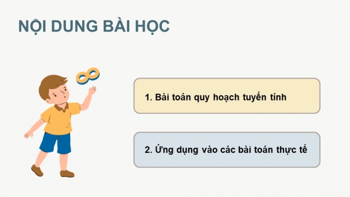 Giáo án điện tử chuyên đề Toán 12 chân trời Bài 1: Bài toán quy hoạch tuyến tính