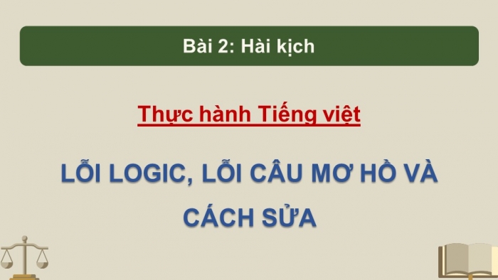 Giáo án điện tử Ngữ văn 12 cánh diều Bài 2: Lỗi lô gích, câu mơ hồ và cách sửa