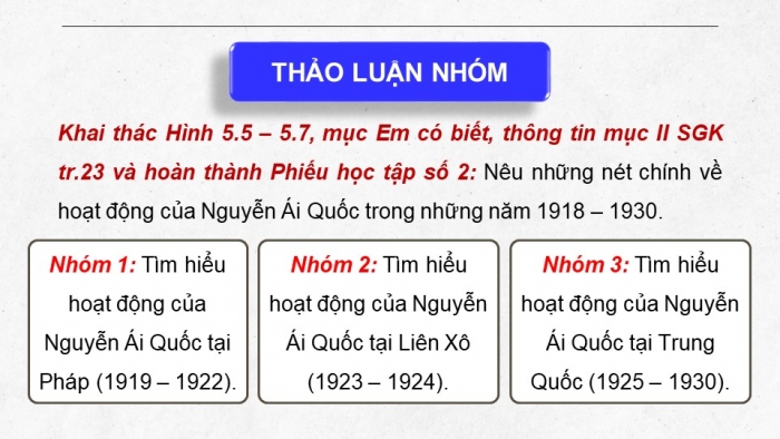 Giáo án điện tử Lịch sử 9 cánh diều bài 5: Phong trào dân tộc dân chủ những năm 1918- 1930 (P2)