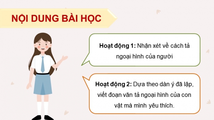 Giáo án điện tử Tiếng Việt 5 cánh diều Bài 4: Luyện tập tả người (Tả ngoại hình)