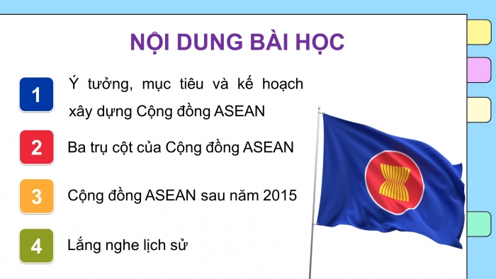 Giáo án điện tử Lịch sử 12 chân trời Bài 5: Cộng đồng ASEAN Từ ý tưởng đến hiện thực