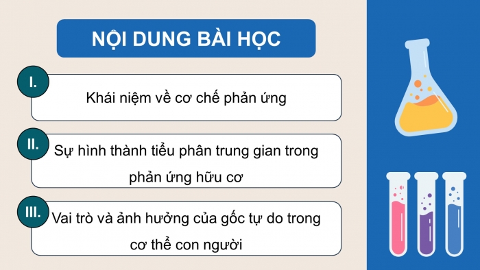 Giáo án điện tử chuyên đề Hoá học 12 cánh diều Bài 1: Giới thiệu về cơ chế phản ứng và các tiểu phân trung gian trong phản ứng hoá học hữu cơ