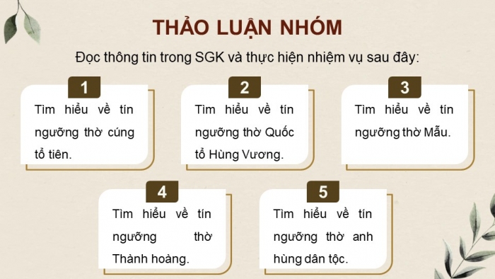 Giáo án điện tử chuyên đề Lịch sử 12 cánh diều CĐ 1: Lịch sử tín ngưỡng và tôn giáo ở Việt Nam (P2)