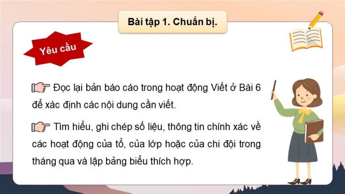 Giáo án điện tử Tiếng Việt 5 kết nối Bài 7: Viết báo cáo công việc