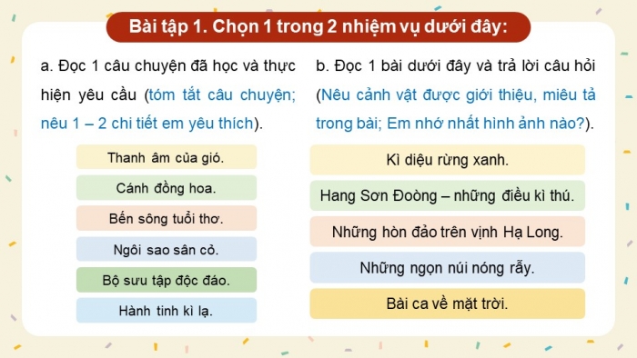 Giáo án điện tử Tiếng Việt 5 kết nối Bài Ôn tập và Đánh giá giữa học kì I (Tiết 1 + 2)