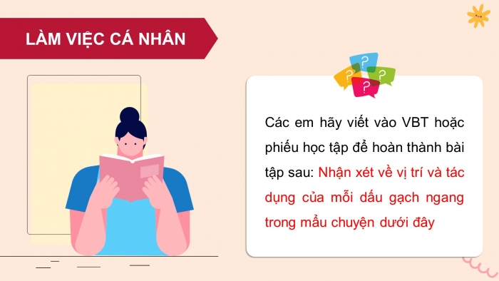 Giáo án điện tử Tiếng Việt 5 cánh diều Bài 2: Dấu gạch ngang