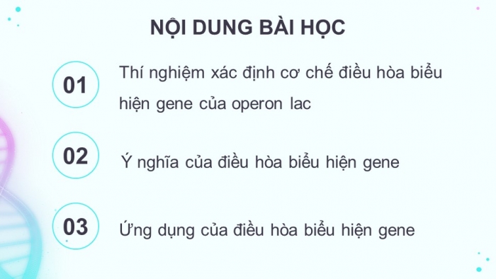 Giáo án điện tử Sinh học 12 chân trời Bài 3: Điều hoà biểu hiện gene