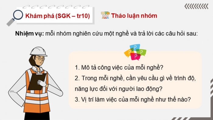 Giáo án điện tử Công nghệ 12 Điện - Điện tử Kết nối Bài 2: Ngành nghề trong lĩnh vực kĩ thuật điện