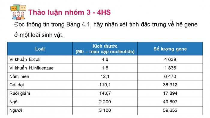 Giáo án điện tử Sinh học 12 chân trời Bài 4: Hệ gene, đột biến gene và công nghệ gene