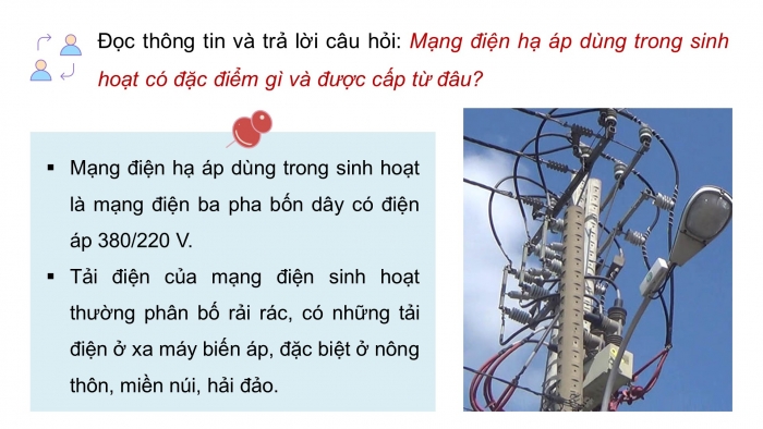 Giáo án điện tử Công nghệ 12 Điện - Điện tử Cánh diều Bài 7: Mạng điện hạ áp dùng trong sinh hoạt