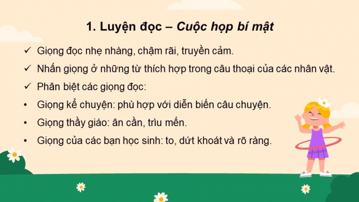 Giáo án PPT dạy thêm Tiếng Việt 5 cánh diều Bài 2: Cuộc họp bí mật, Luyện tập về dấu gạch ngang