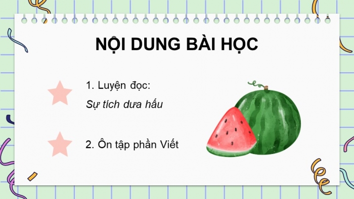 Giáo án PPT dạy thêm Tiếng Việt 5 cánh diều Bài 4: Sự tích dưa hấu, Luyện tập tả người (Tả ngoại hình)