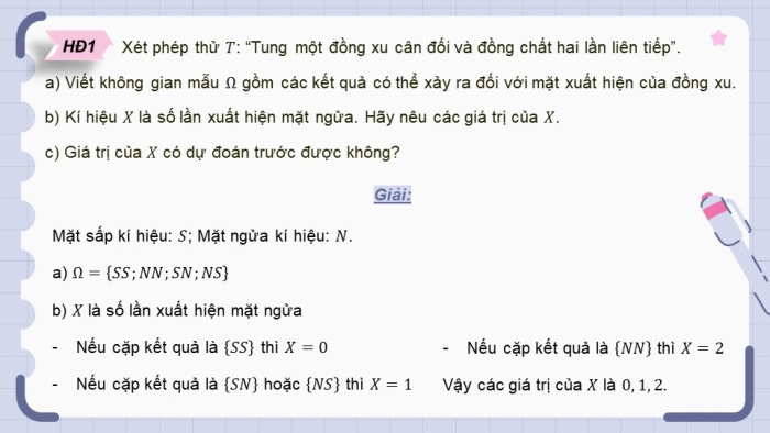 Giáo án điện tử chuyên đề Toán 12 cánh diều Bài 1: Biến ngẫu nhiên rời rạc. Các số đặc trưng của biến ngẫu nhiên rời rạc