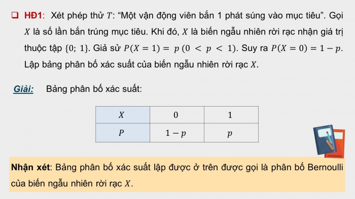 Giáo án điện tử chuyên đề Toán 12 cánh diều Bài 2: Phân bố Bernoulli. Phân bố nhị thức