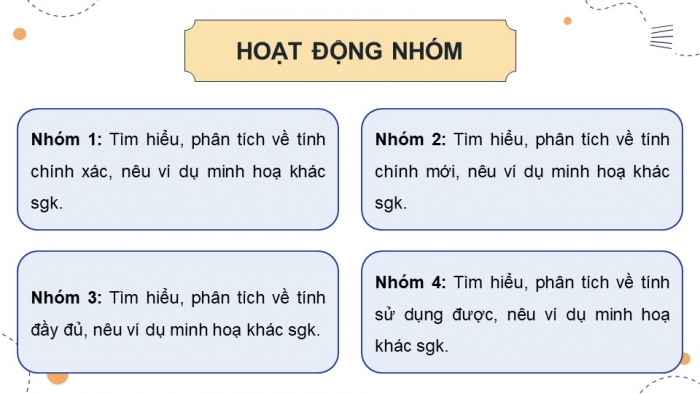 Giáo án điện tử Tin học 9 chân trời Bài 2: Chất lượng thông tin trong giải quyết vấn đề