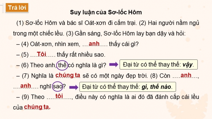 Giáo án điện tử Tiếng Việt 5 kết nối Bài 7: Luyện tập về đại từ (tiếp theo)